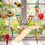 Sonwyoung Parakeet Cockatiel Bird Toys, Bird Toys for Parakeets, Cockatiel Cage Accessories, Perches Cage Parrot Ladders for Hanging Swinging Standing Chewing Climbing Training