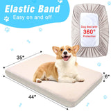 Dog Bed Covers Replacement Washable 100% Waterproof Dog Bed Sheets, Soft & Noiseless Pet Bed Cover 2 Pack 44" x 35" Beige