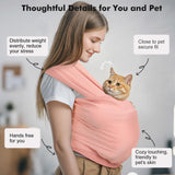 Pawaboo Pet Sling Carrier for Small Dogs and Cats, Hands Free Dog Carriers Sling, Anti-Anxious Soft Cotton Front Facing Cat Carrier Papoose, Puppy Kitten Pouch Reduce Back Neck Pain, Pink