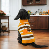 Vehomy Thanksgiving Dog Sweater Pet Pumpkin Turkey Clothes Costume Cat Stripe Turtleneck Knitwear Shirt Pullover Dog Puppy Thanksgiving Clothes for Small Medium Large Dogs Cats M