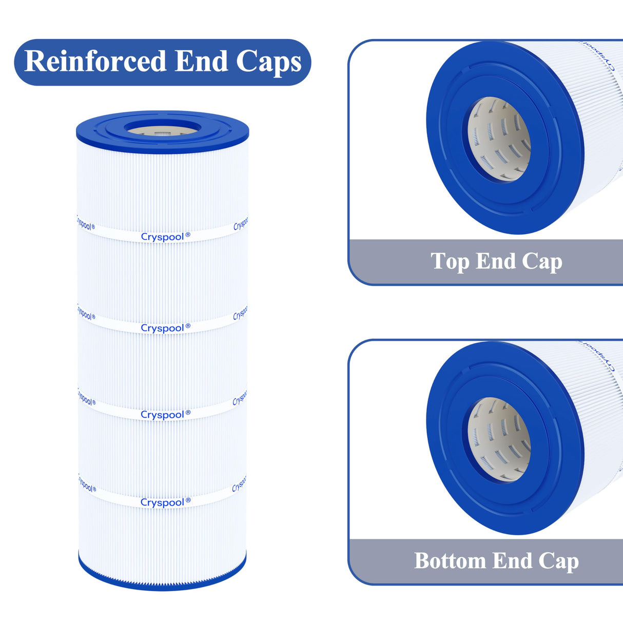 Cryspool® 08053 Filter Compatible with Jandy CS100, R0462200, PJANCS100, C-8410, FC-0821, 100 Sq. Ft Pool Filter Cartridge, 1 Pack