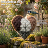 Handmade Alpaca Fiber Bird Nesting Heart - Refillable Natural Nesting Material for Wild Birds, Hummingbirds, Chickadees - Cozy Garden Decor Gift for Bird Lovers