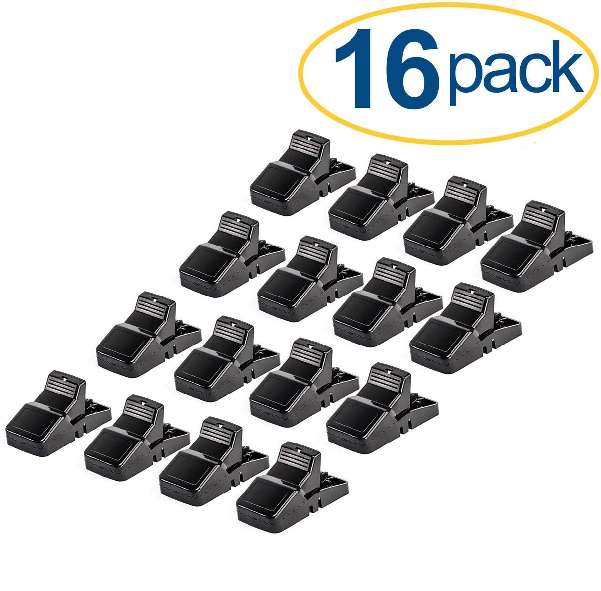 eXuby Large Powerful Rat Traps (16 Pack) - Kills Instantly with Powerful Steel Spring - Setup in Seconds - Wash & Reuse Over & Over - Hands Free Disposal - Rat Control Without Harmful Poisons or Chem