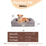 Chester Small Dog Bed - Orthopedic Memory Foam Mattress, Calming Couch, Wall Rim Pillow, Water Resistant, Washable Cover, Non-Slip, Cocoa Brown