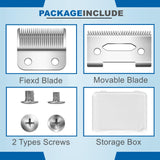 Blades for Wahl Precision Replacement Blades Compatible with Wahl MC3 Replacement Blades,2 Hole Clipper Blade Compatible with Wahl Clipper Blades Replacement,with 2 Pairs Screws.