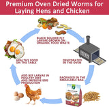 5LB Dried Black Soldier Fly Larvae for Chickens Bulk, Non GMO 86X High Calcium Grubs Than Meal Worms for Laying Hens,100% Natural BSF Larvae for Chicken Worms Wild Bird Treats, Protein Chickens Feed