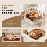 DUMOS Dog Beds, Orthopedic Medium Large Dog Bed, Machine Washable with Memory Foam, Waterproof Comfort Pet Beds with Sides, 42x32 Inch Medium Sized Brown