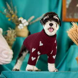 Kuoser Dog Sweater,Warm Dog Sweaters for Medium Dogs,Turtleneck Knitted Dogs Sweater Christmas Outfit,Cold Weather Pet Winter Clothes Doggie Pullover Girls Boys for Fall Xmas,Red M