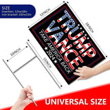 Trump Vance 2024 Yard Signs,18x12In Double-Sided "Trump Vance Make America Great Again" Campaign Signs With H-Stakes Trump Vance Placard Sign For Outdoor Garden Lawn Parade Handheld Rally Decorations