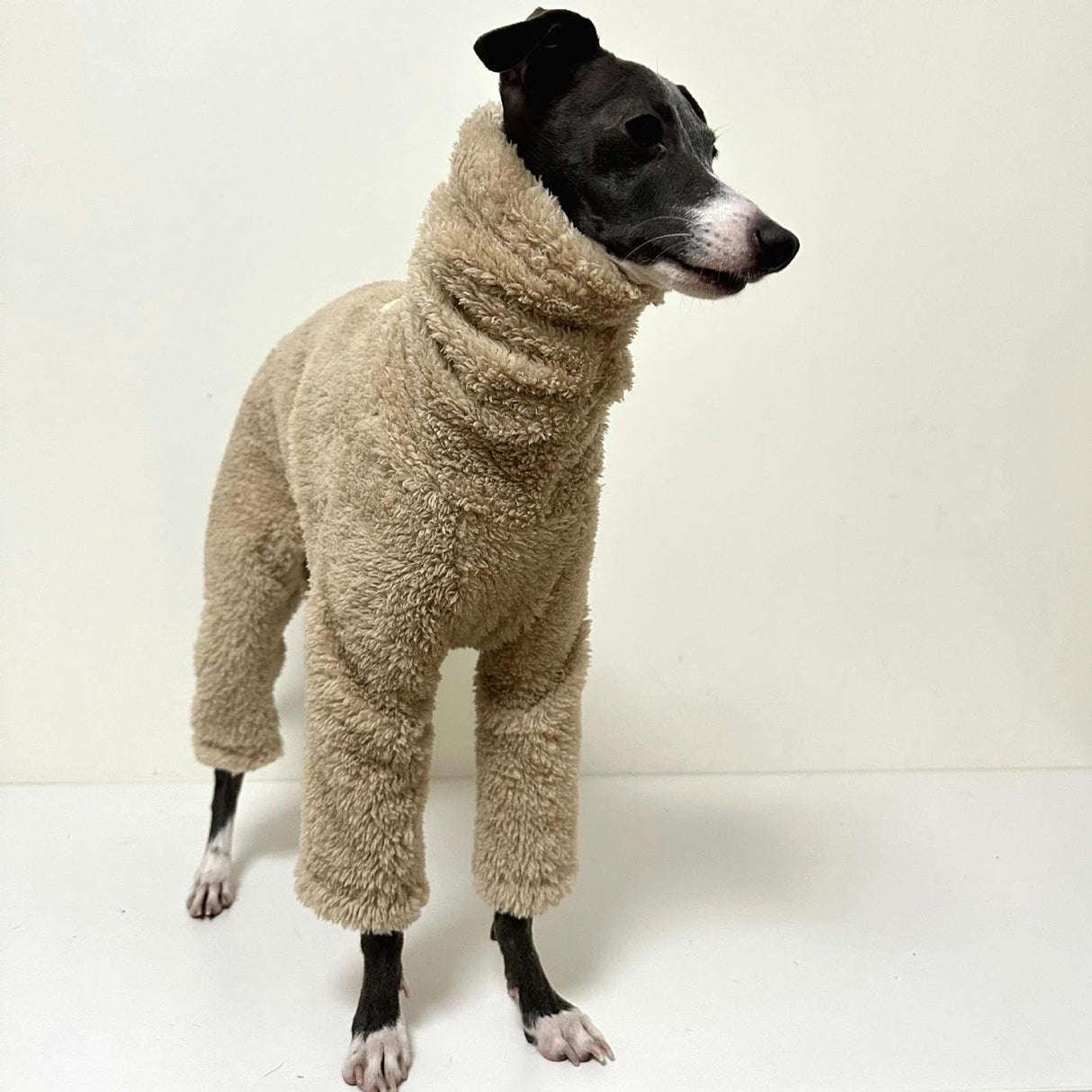 UOSIA Dog Winter Coat Soft Fleece Pullover Full Body Warm Whippet Pajamas Pjs Jumpsuit Cold Weather Pet Jacket Turtleneck Onesie Sweater for Italian Greyhound