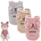 PayaSnug 3PCS Dog Hoodie with Bunny Ears, Plush Fleece Winter Pet Sweater with D-Ring, Warm Pet Coat for Small Dogs and Cat, Puppy Winter Clothes for Chihuahua, French Bulldogs, Yorkie(3PCS A, XXL)