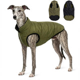 PetWarm Reversible Dog Winter Coat, Windproof Dog Puffer Vest, Soft Vest for Dogs with Hook-and-Loop Strap for Easy Dressing, Waterproof Coat for Dogs with Adjustable Fit, Green, 2XL