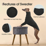 DENTRUN Italian Greyhounds Sweater, Greyhounds Turtleneck Knit Sweatshirt for Cold Weather, Warm Pajamas for Whippets, Winter Long Sleeve Dog Sweater Shirt for Large Dog