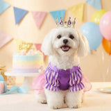 Littledropet Dog Princess Dress with Crystal Crown,Pet Halloween Christmas Birthday Wedding Dress Princess Costume Cosplay Party Outfits for Small Medium Dogs Girls (Purple, XXL)