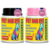 DOTUHAO Dog Hair Dye, Black & Hot Pink Color Pet Hair Dye Set, Pet Safe Dyes, Dog Hairs Coloring Agent, Fashionable DIY Pets Grooming, Easy to Use (2 color, Black & Hot Pink)