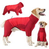 Dotoner Dog Sweater Warm Fleece Pullover Winter Sweatshirt with Turtleneck Leash Opening Waterproof Back Four Leg Cozy Clothes for Medium Large and Small Dogs