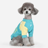 Puppia Spring/Summer PAWISH Dog Shirt Trendy Fashionable Cute Dog Apparel, Aqua, Medium