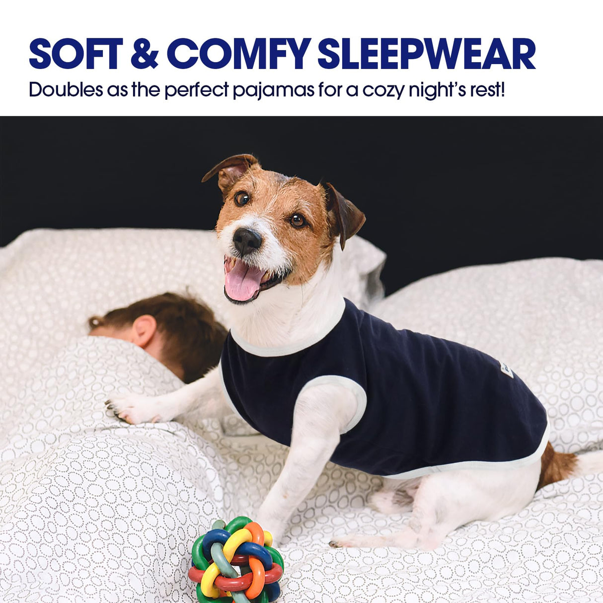 FUAMEY 2 Pack Dog T-Shirts for Small Dogs,Puppy Lightweight & Breathable Sleeveless Shirts Soft Dog Tee Pet Vest T Outfit Dogs Striped Tank Tops Blue S