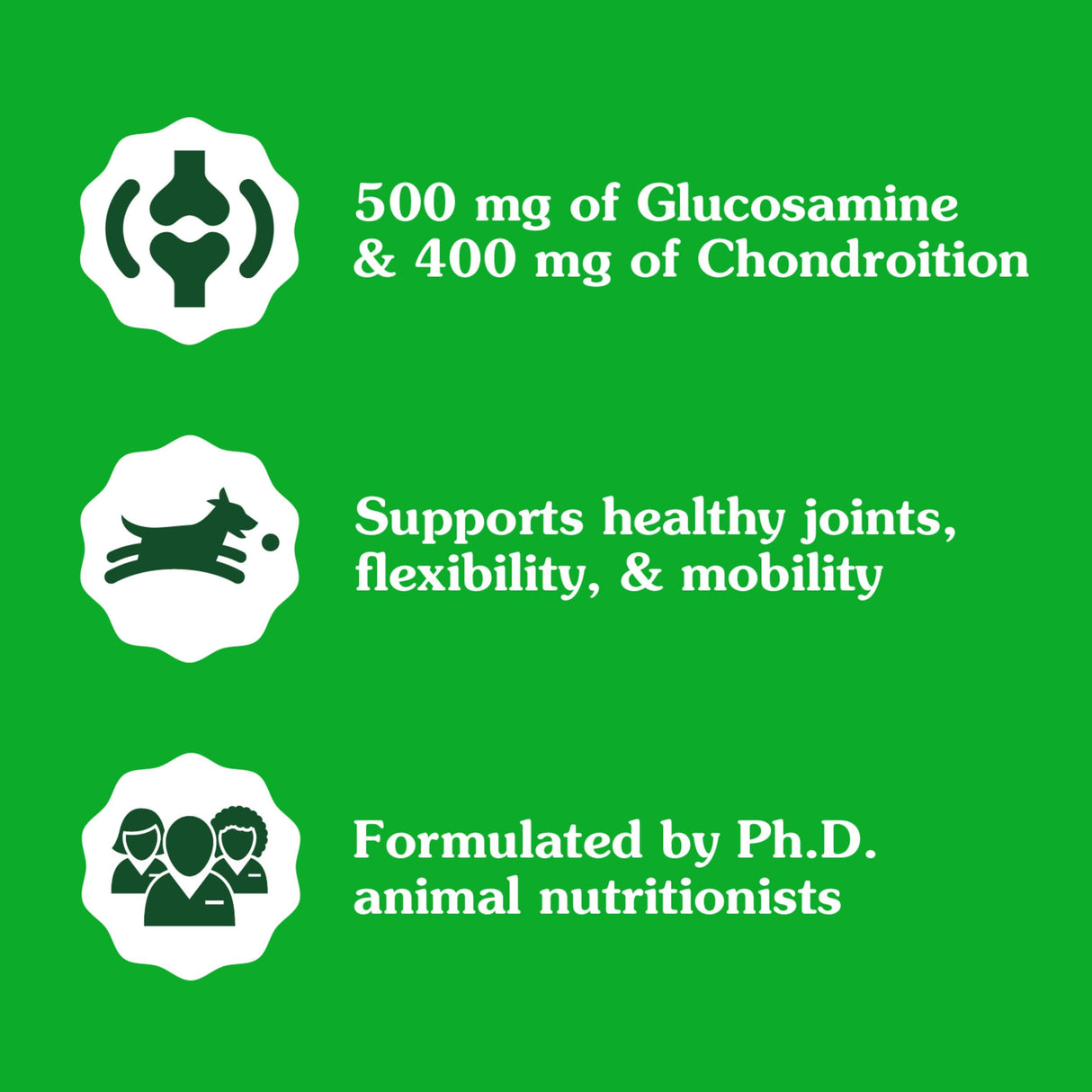 Greenies Supplements Hip and Joint Supplements for Dogs, Chicken Flavor, 16.2 oz. 80-Count