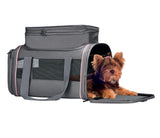 Airline Approved Pet Carrier - Soft-Sided Dog & Cat Travel Bag with Expandable Space and Safe Design (Grey)
