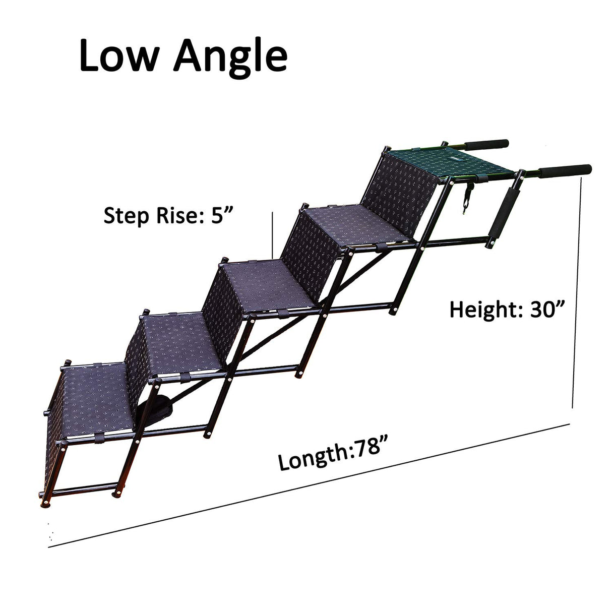 by Unbranded Upgraded Dog Stairs, Metal Frame Foldable Large Dog Step, Lightweight Portable Pet Ladder Ramp for Cars, SUVs and High Bed, 5 Steps