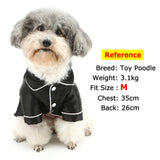 Zunea Faux Silk Dog Pajamas Shirts for Medium Size Dogs Soft Lapel Sleepwear Two-Legged Indoor Pjs Clothes T Shirt Pet Holiday Party Outfits Apparel Black 4XL