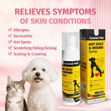 Cassiel pet Hot Spot Spray Treatment, Wound Care & Itch Relief Spray for Dogs and Cats, Relives Scratching, Itchy Skin and Paw Licking, for All Animals, 2.02oz