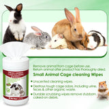 Yeyeplum 2 Pack Small Animal Cage Wipes 120 Count Small Animal Cage Clean up Wipes Removes Stubborn Caked-on Hamster Cage Cleaner for Pet Bunny Supplies Cleaning Deodorizing