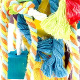 GILYGI 20.5 inch Parrot Chewing Toys - Wooden Block Tearing and Cotton Rope Toys for Medium Large Extra Large Parrot Conures African Grey Amazon Cockatoo and Macaw