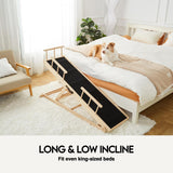 Dog ramp for Bed - Pet Ramp for Dogs to Get on Bed - Adjustable for Beds up to 30 Inches - for Small Dogs Under 50lbs, Foldable, Non-Slip Rubber Surface, Safety Railings