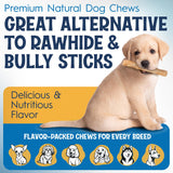 FETCHERONI 12" Collagen Sticks for Dogs – Low Odor Long-Lasting Bully Stick & Rawhide Alternative, Single Ingredient Beef Bone, High Protein Dental Treat, Vet Approved, Improves Joint Health – 5 Pack