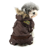 ZUNEA Padded Waterproof Small Dog Winter Jumpsuit Pet Puppy Jacket Coat Fleece Warm Snowsuit Airman Chihuahua Yorkie Outfits Clothes Apparel Brown M