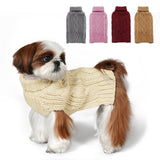 KYEESE Dog Sweaters for Medium Dogs with Golden Thread Turtleneck Dog Cable Knit Pullover Sweaters for Cold Weather, Beige, X-Large