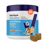 Vetnique Glandex Anal Gland Soft Chew Treats with Pumpkin for Dogs Digestive Enzymes, Probiotics Fiber Supplement for Dogs Boot The Scoot (Peanut Butter Chews, 60 Count)