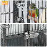 Yaheetech 69-inch Wrought Iron Rolling Large Parrot Bird Cage for African Grey Small Quaker Amazon Cockatiel Sun Parakeet Green Cheek Conure Dove Lovebird Budgie Play Top with Stand