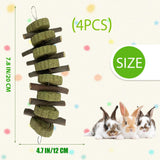 kathson Rabbit Chew Toys,Bunny Grind Teeth 100% Natural Organic Apple Wood Stick Improve Rodent Health Rabbits Hamsters Squirrel Guinea Pig(4 Pieces)