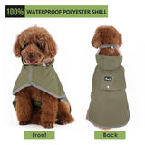 Lukovee Dog Raincoat - Lightweight Hooded Dog Rain Coat for Large Medium Small Dogs, Adjustable Poncho Jacket with Reflective Stripes & Built-in Storage Pocket (Green, Medium)