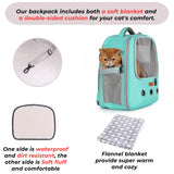 Lollimeow Pet Carrier Backpack, Bubble Backpack Carrier, Cats and Puppies,Airline-Approved, Designed for Travel, Hiking, Walking & Outdoor Use (Green)