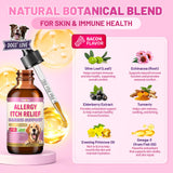 Wagmee Allergy Relief Drops for Dogs, Dog Itchy Skin Relief with Fish Oil, Omega-3, Turmeric & Natural Anti Itch for Dogs Ears & Paw Relief - Dog Seasonal Allergies, Skin & Coat Immune Supplement