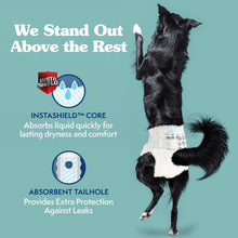 Load image into Gallery viewer, Simple Solution Disposable Dog Diapers, Female Dog Diapers, Puppy Potty Training, Incontinence and Heat Cycle Protection, Large Diapers for Dogs, 18-27 Inch Waist, 30 Count
