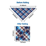 VIPITH 8 Pack Large Dog Bandanas, Reversible Plaid Dog Bandanas Boy Girl Painting Bibs Scarf Kerchief, Washable and Adjustable Spring Summer Fall Bandana for Dogs Cats Pets (XX-Large(80cm))