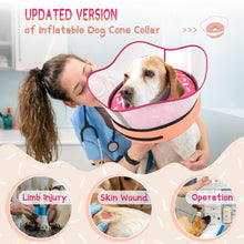 Load image into Gallery viewer, Supet Raised Inflatable Dog Cone Collar to Stop Licking, Soft Dog Cone Alternative After Surgery, Doggie Neck Donut Collar for Small Medium Large Dogs
