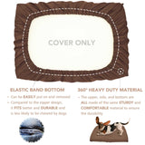 Dog Bed Cover Waterproof Replacement Machine Washable Covers for 20x15 Inch Dog Bed Heavy Duty Scratch Resistant Mattress Protector Pet Bed Cover Only Brown