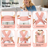 Pawaboo Pet Sling Carrier for Small Dogs and Cats, Hands Free Dog Carriers Sling, Anti-Anxious Soft Cotton Front Facing Cat Carrier Papoose, Puppy Kitten Pouch Reduce Back Neck Pain, Pink