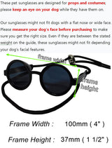 G016 Dog Cat Pet Round Sunglasses Goggles for Small Breed Dogs up to 15lbs (2-Pack Black + Pink)
