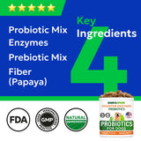 BARK&SPARK Dog Probiotics & Digestive Enzymes (Gut Health) Allergy & Itchy Skin - Pet Diarrhea Gas Treatment Upset Stomach Relief, Digestion Health Prebiotic Supplement Tummy Treat (180Ct Chicken)