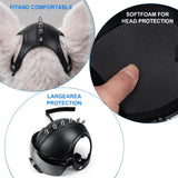 Petmolico Safety Helmets for Dogs,Dog Helmet with Anti-UV Silver Goggles&Ear Holes&Adjustable Strap,Comfortable&Protective Goggles Helmet for Small Animals for Outdoor Driving/Riding/Hiking/Biking