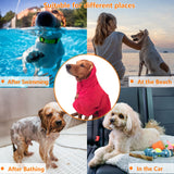 Dog Bathrobe Dog Robes for After Bath Shower Swimming Dog Drying Towel Super Absorbent fit for Small Medium Large Breeds - Purple - XL