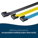 Posey 6546BL Premium EZ Clean Gait Belt with Spring-Loaded Buckle, Blue, 80"
