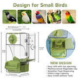 Automatic Bird Feeder, Bird Cage Feeder with Perch Multi-Functional Holder for Fruits Vegetables for Parakeet Canary Cockatiel Finch (Green)